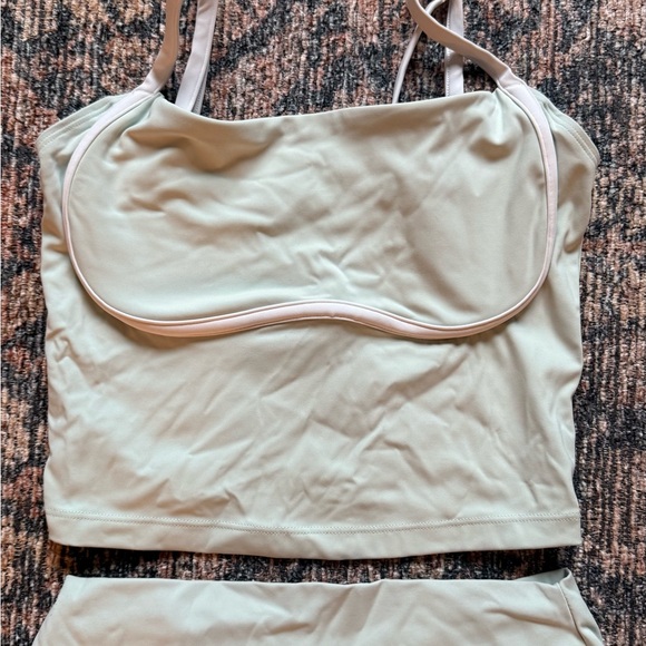 Gilly Hicks Teal Active Recharge Under Bust Cami and High Rise Short - Picture 4 of 4